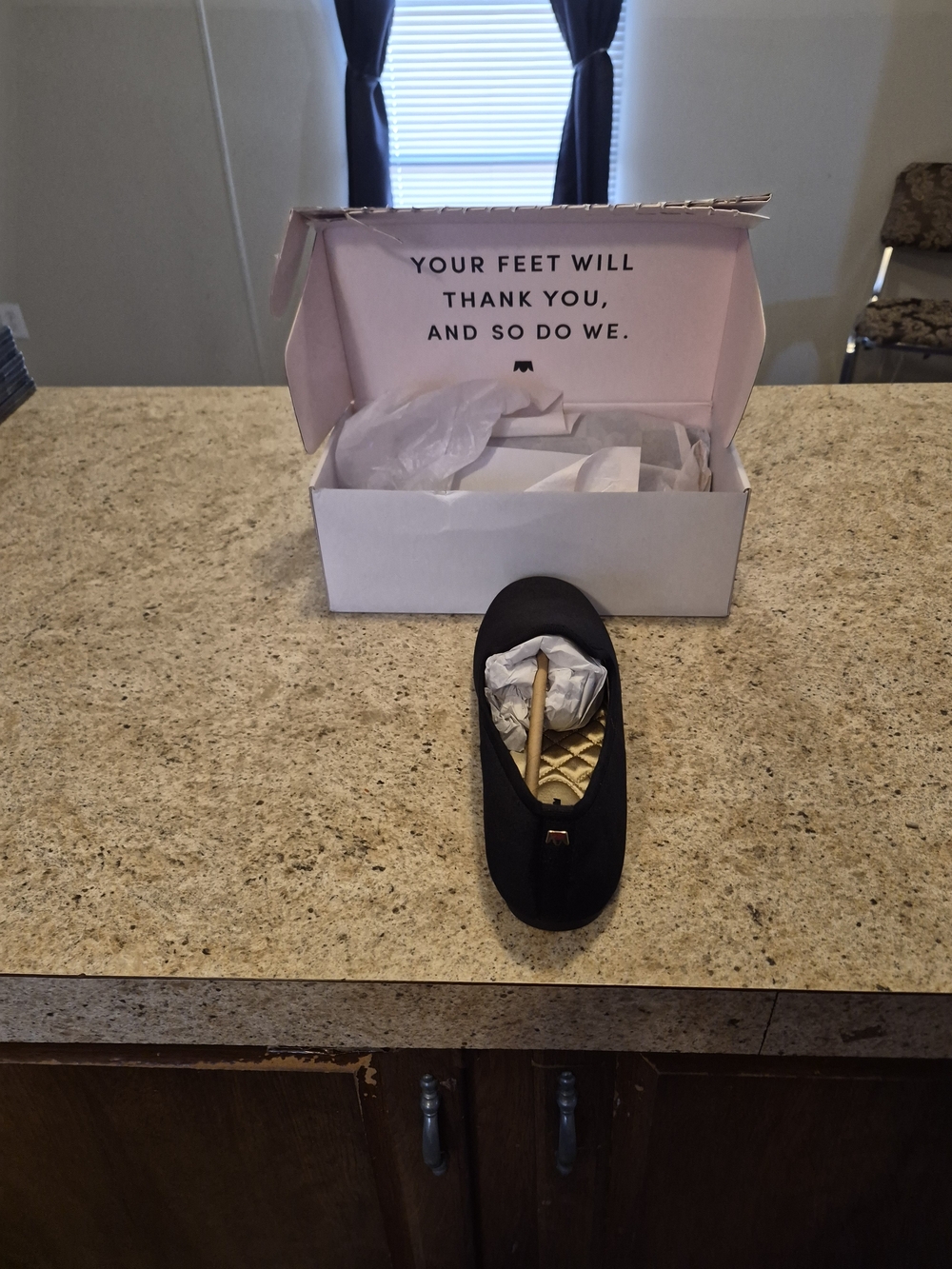 Birdies The New Starling  Black Quilted Insole Ballet Flat